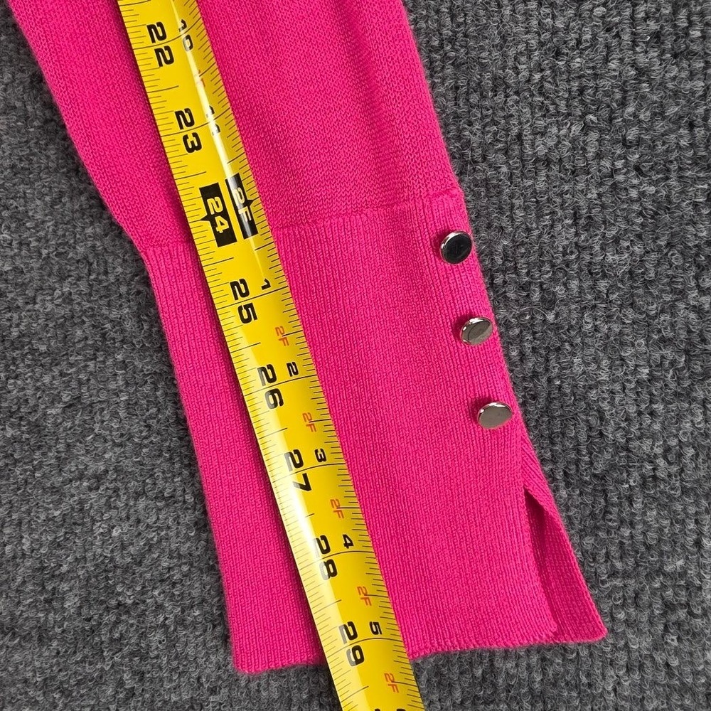 White House Black Market Cardigan Womens XS Pink NWT Drapey Button Cuff Coverup - Picture 10 of 11